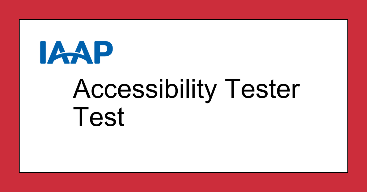 Accessibility Tester Test - English AccTestQuiz
