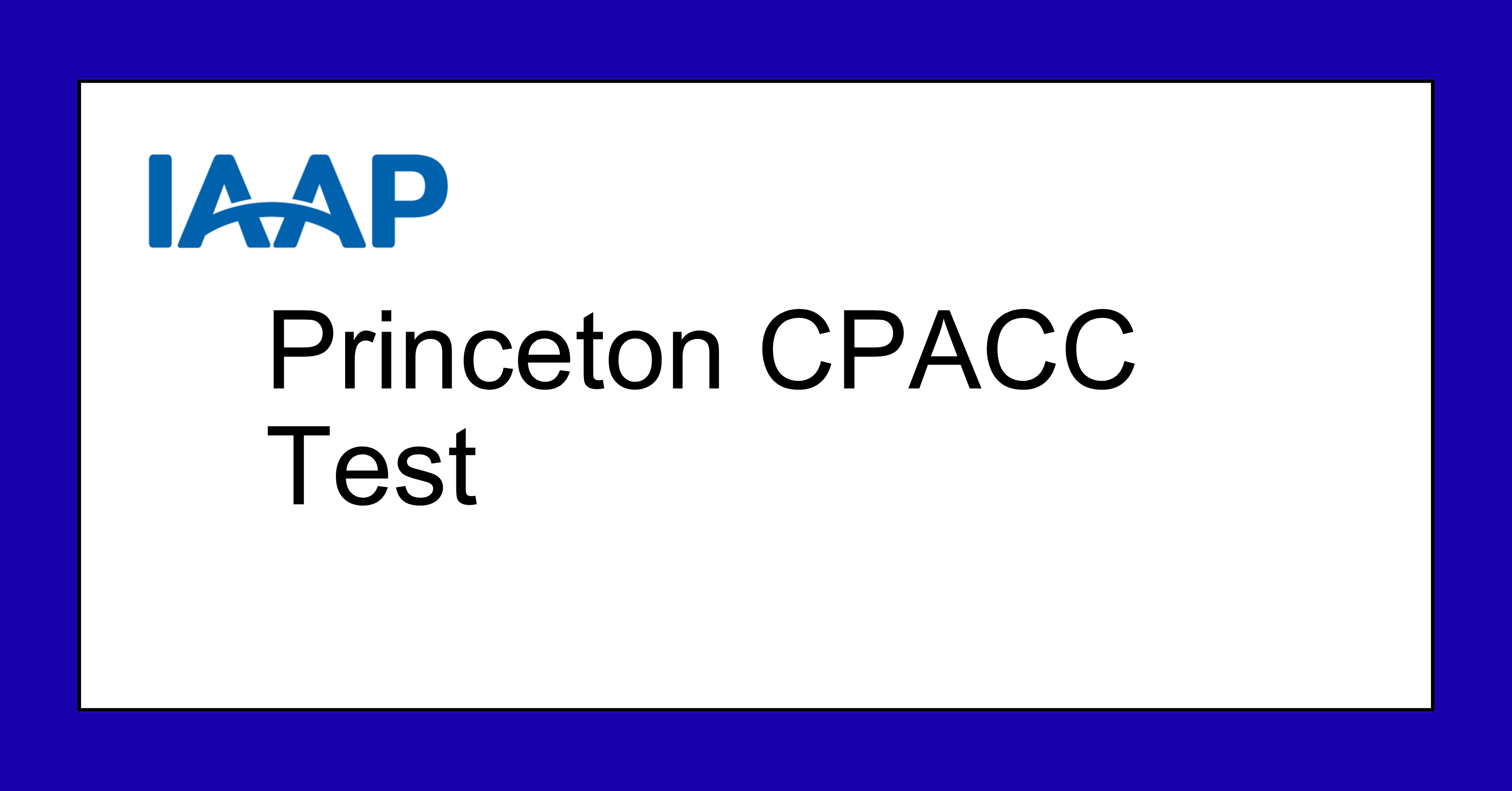 Princeton CPACC Test - English CPACCTest