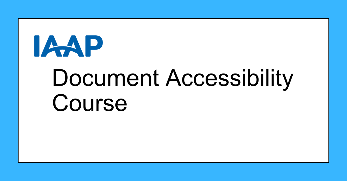 Document Accessibility Course - English IAAP