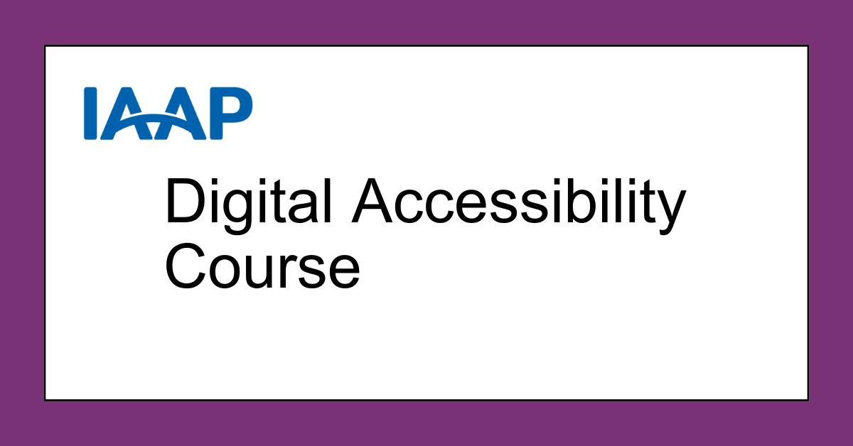 Digital Accessibility Course - English IAAP